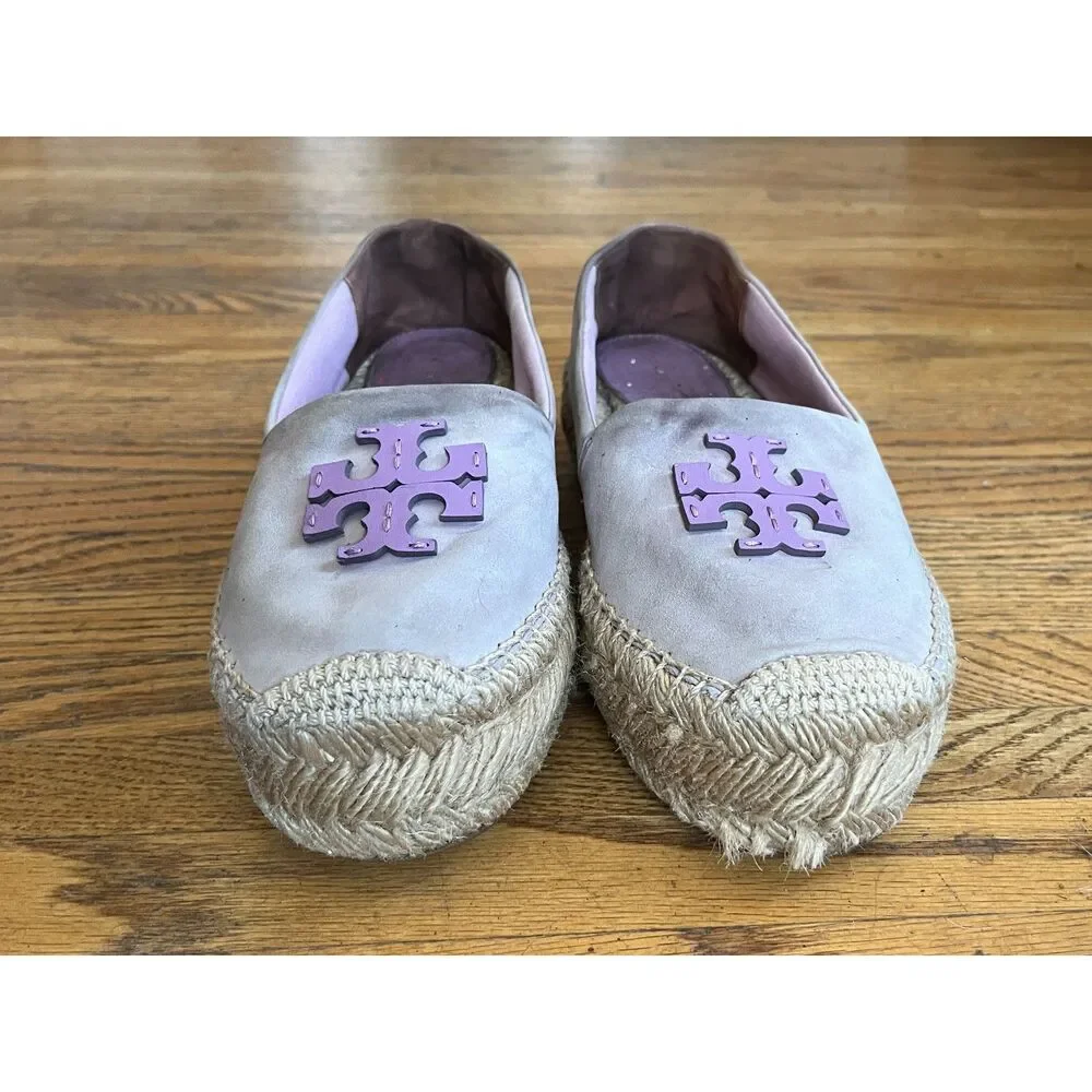 Tory Burch Lilac Platform Espidrille Slip On Shoes Sandals  Women's Size 8.5